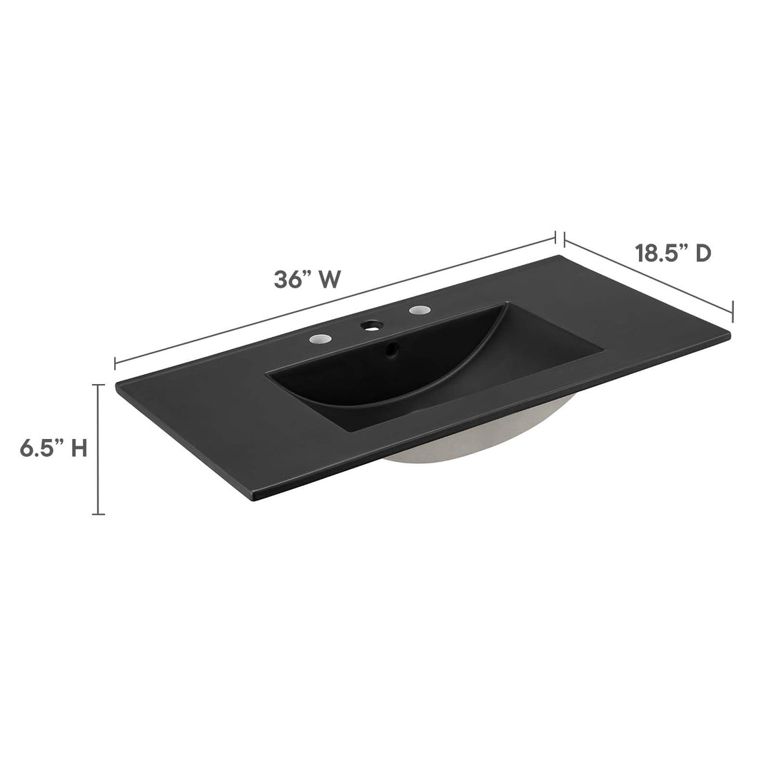 Modway Cayman 36" Bathroom Sink in Black