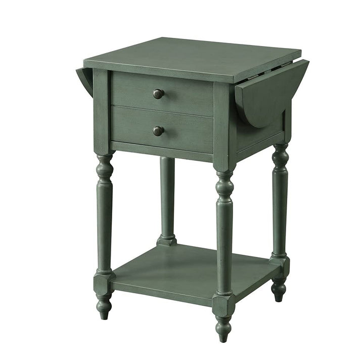 Furniture of America Kist Country Solid Wood 1-Drawer Side Table Antique Gray