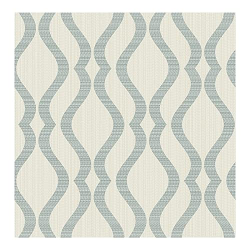 Teal Ogee Wallpaper 20.5 X Blue Geometric Washable