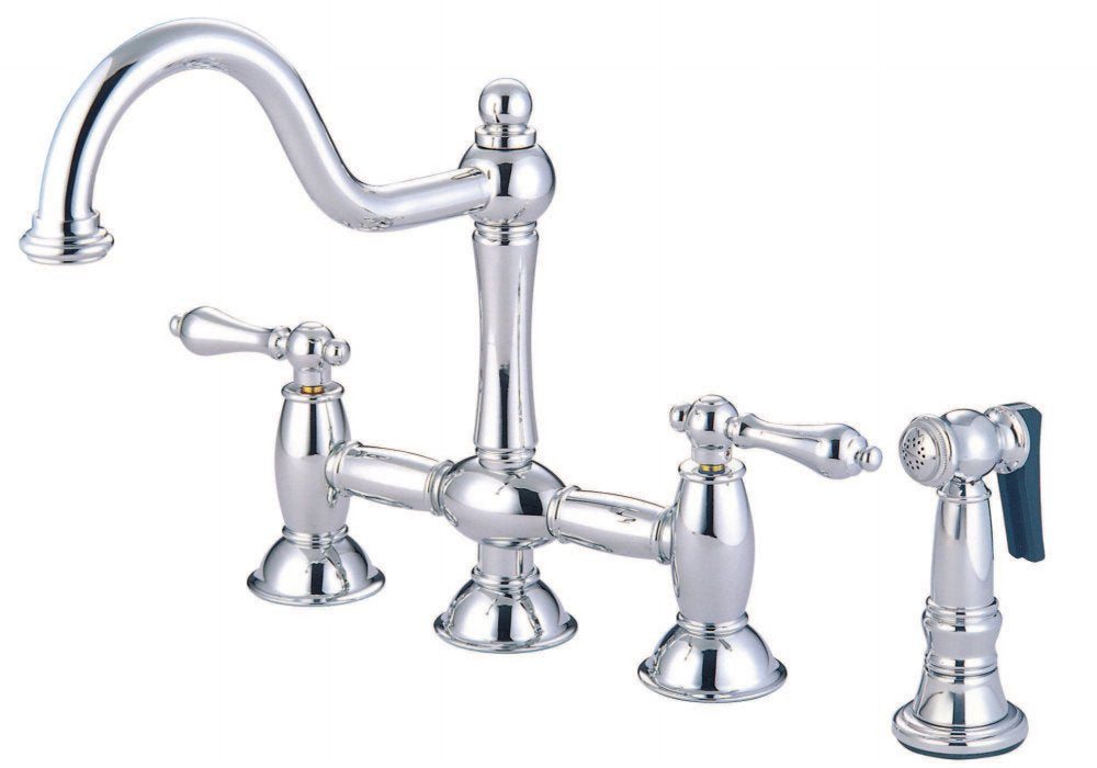 KINGSTON BRASS KS3791ALBS Restoration Kitchen Faucet Polished Chrome