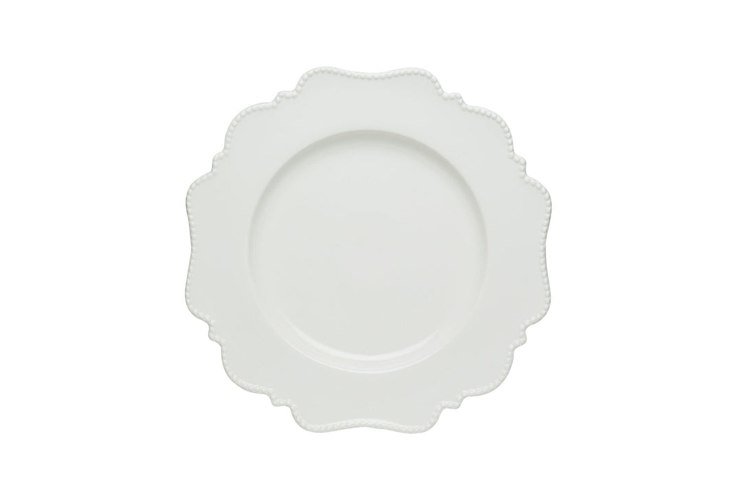 Red Vanilla Pinpoint Salad Plate Set Of 6 8" White