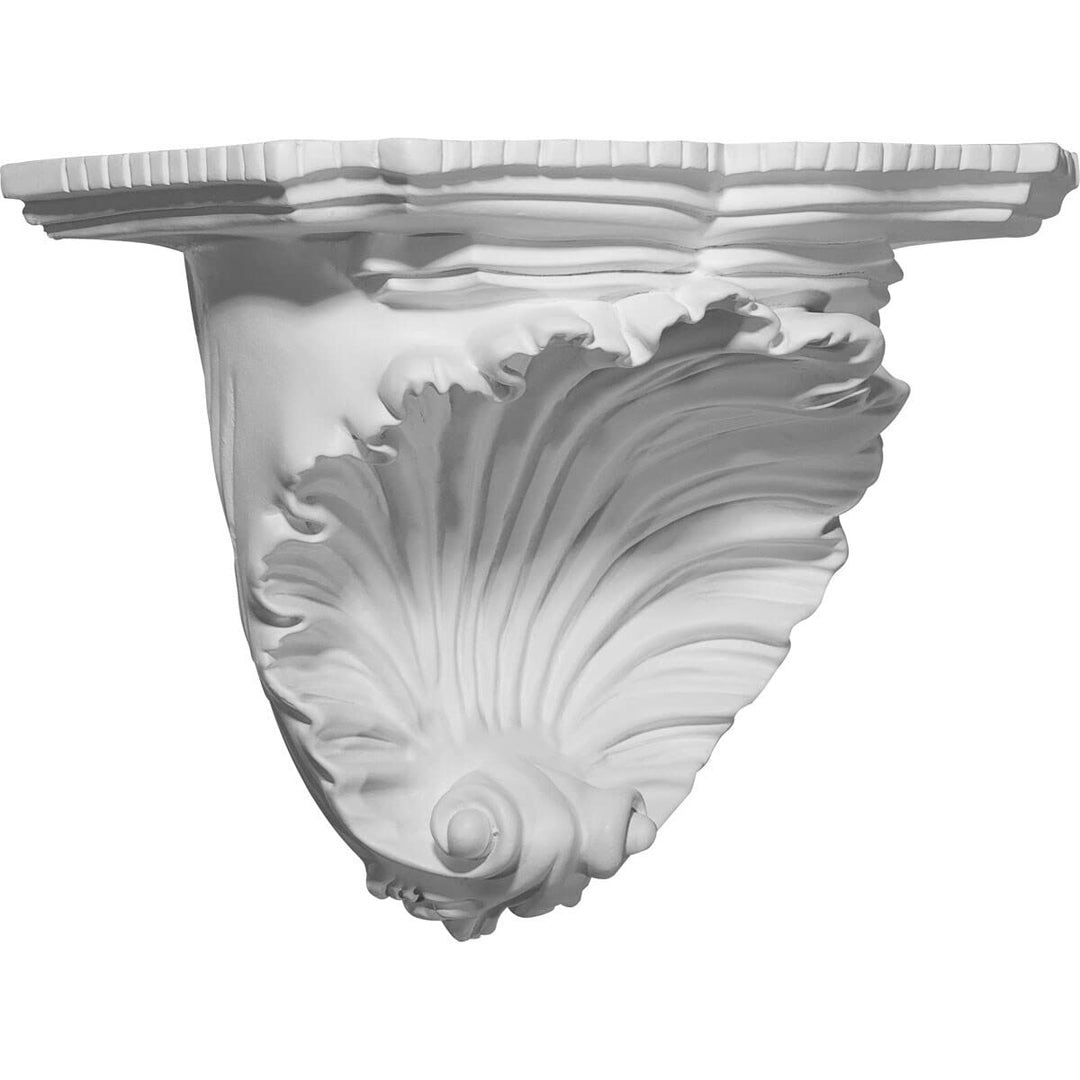 10 3/8" w X 6" d 7 3/8" h Shell Decorative Shelf White