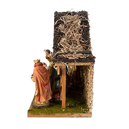 Kurt Adler 12-Inch Nativity Set with Stable and 10 Figures Brown