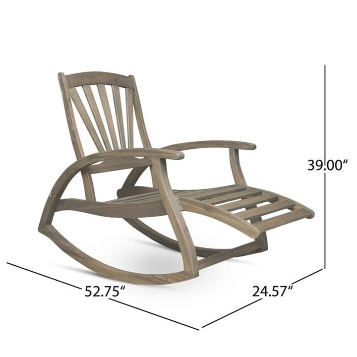 Christopher Knight Home Alva Outdoor Acacia Wood Rocking Chair with Footrest Finish