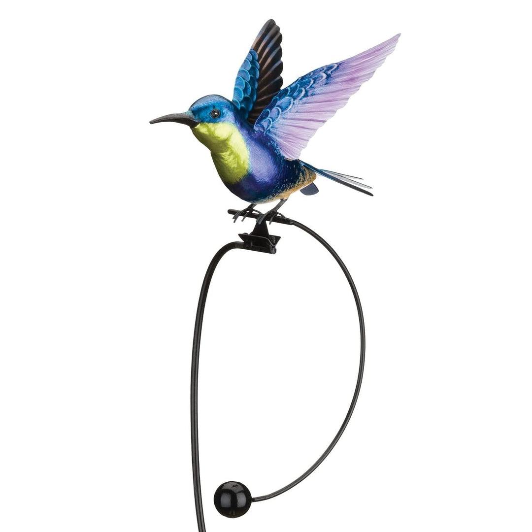 Rocker Hummingbird Stake Blue Metal