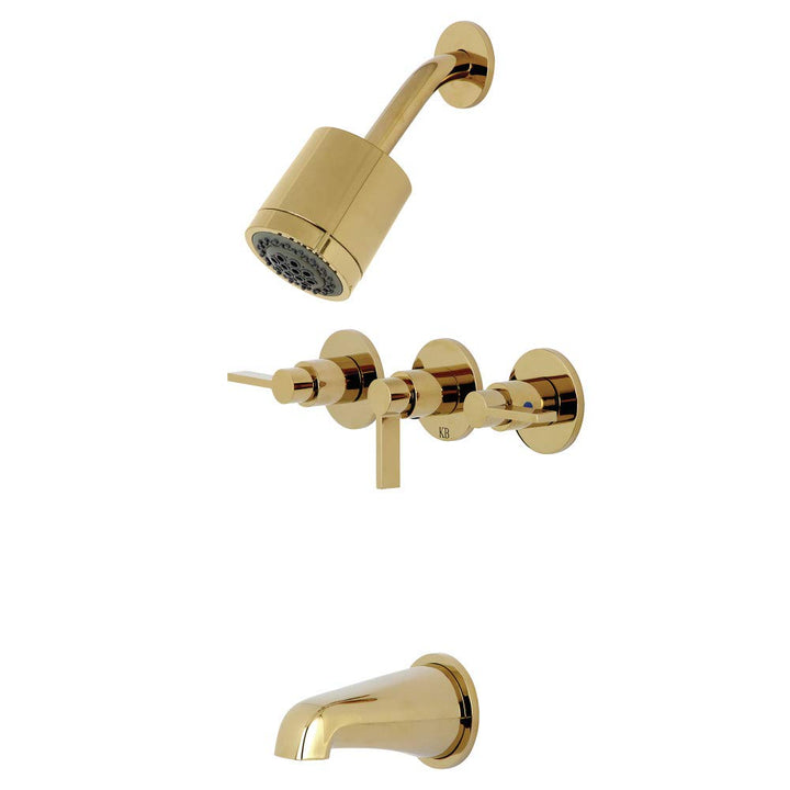 Kingston Brass KBX8132NDL NuvoFusion Tub and Shower Faucet Polished Brass