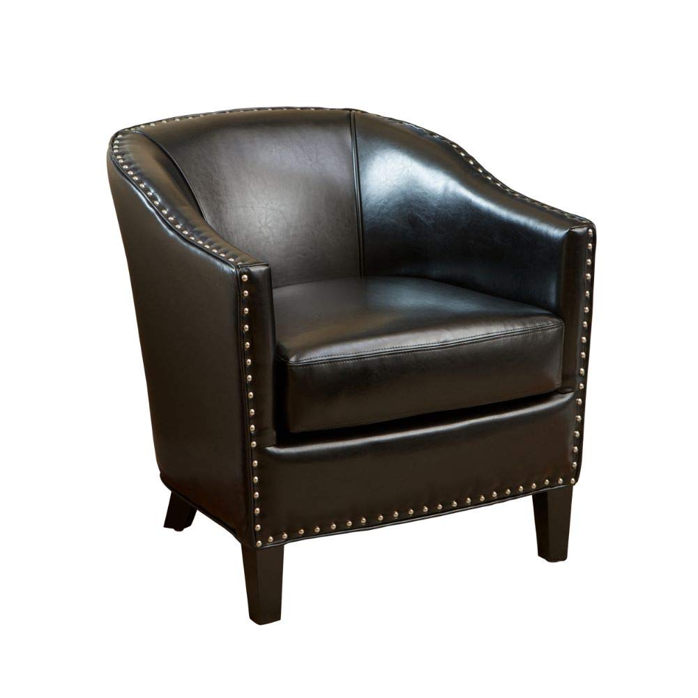 Christopher Knight Home Austin Leather Club Chair Black