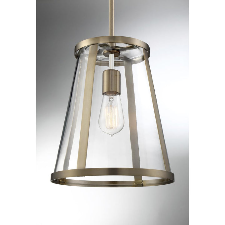 Nuvo 60/6697 Bruge 1 Light Pendant Fixture Burnished Brass