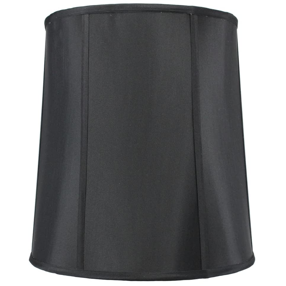 12x14x15 Black Fabric Drum Lamp Shade With Gold Liner Modern Contemporary