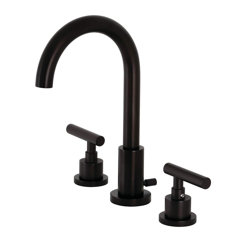 Kingston Brass FSC8925CML Manhattan Widespread Bathroom Faucet with Brass Pop-Up Oil Rubbed Bronze