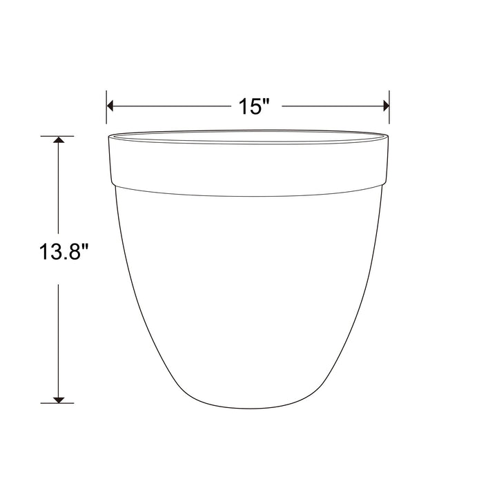 Southern Patio Hornsby Resin Outdoor Planter with Drainage Hole and Plug