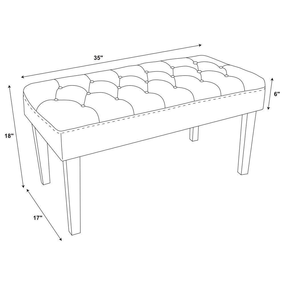 White Crystal Bench Solid Glam Acrylic Glossy Cushion Included Tufted