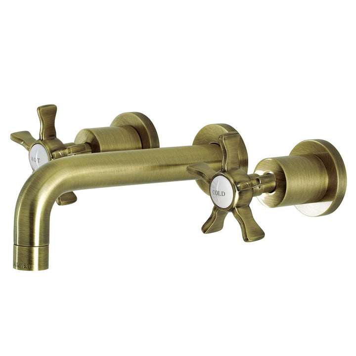 Kingston rass KS8123NX Hamilton Two-Handle Wall Mount athroom Faucet Antique Antique Brass