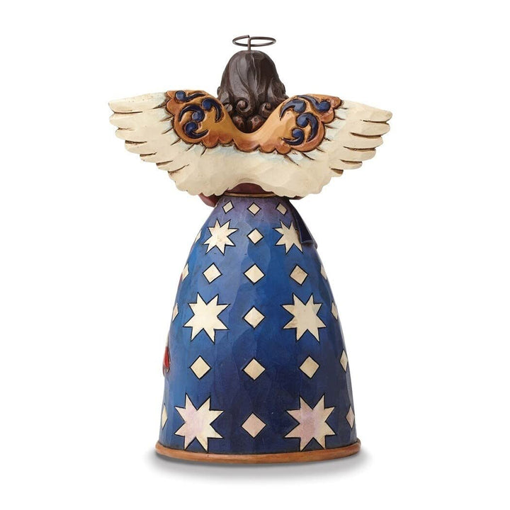 Jim Shore Patriotic Flag Angel Resin Figurine Multi Color