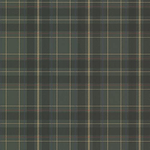 Dark Green Plaid Wallpaper 20.5in X Paper Washable