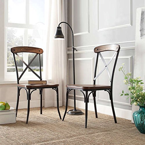 Nelson Industrial Modern Rustic Cross Back Dining Chair (Set of 2) by Tribecca