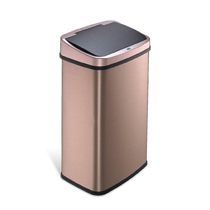 Rectangular Motion Sensor Trash Can 13.2 Gal./50 L Gold Rectangle Plastic