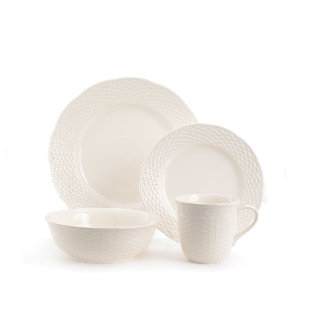 Red Vanilla FC900-016 Nantucket 16-Piece Dinnerware Set White