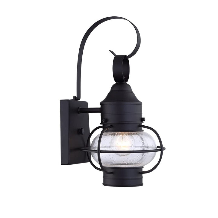 1- Light Outdoor Wall 7.21"x8.34"x13.91" Black Industrial Metal Dimmable - Diamond Home USA