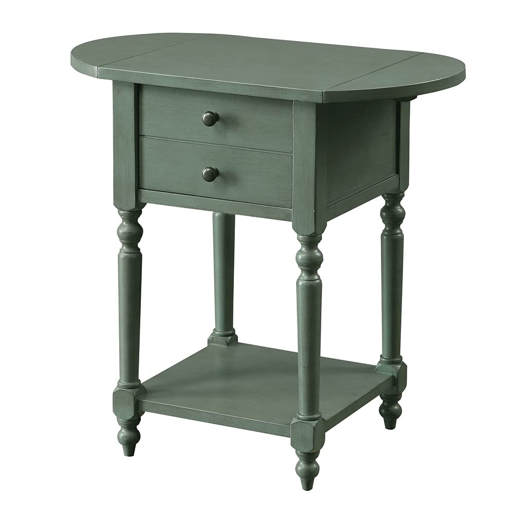 Furniture of America Kist Country Solid Wood 1-Drawer Side Table Antique Gray