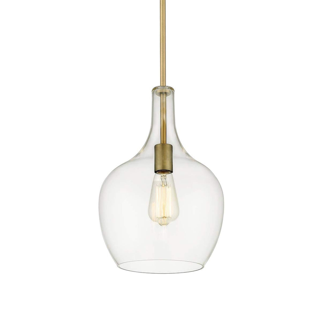 Retro Modern Clear Glass Mini in Antique Brass Gold Contemporary Metal Dimmable