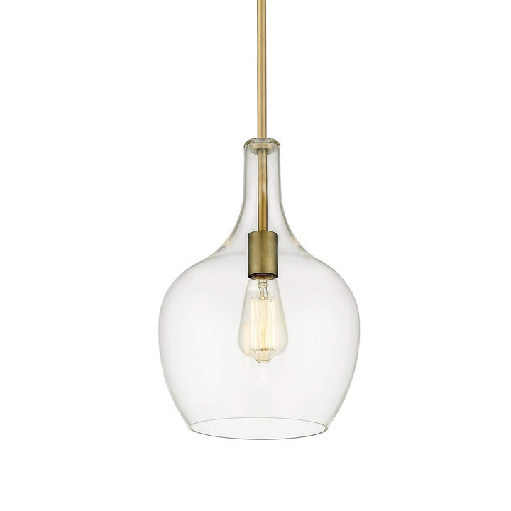 Retro Modern Clear Glass Mini in Antique Brass Gold Contemporary Metal Dimmable