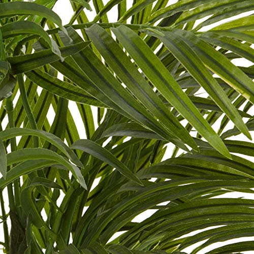 Nearly Natural 39in. Areca Artificial Palm in White Square Planter