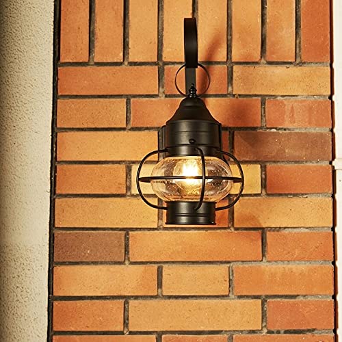 1- Light Outdoor Wall 7.21"x8.34"x13.91" Black Industrial Metal Dimmable - Diamond Home USA