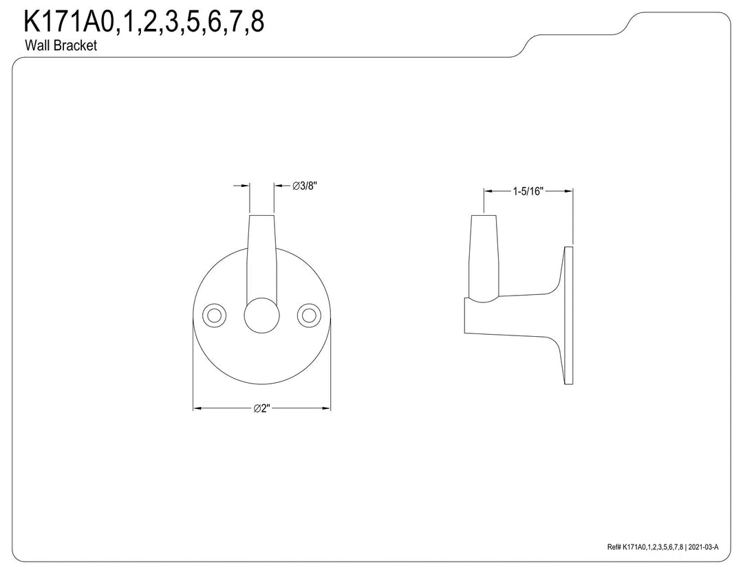 Kingston Brass Showerscape Hand Shower Pin Wall Mount Bracket