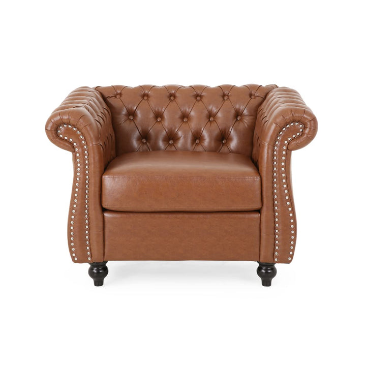 Christopher Knight Home Lucine Traditional Chesterfield Club Chair Cognac