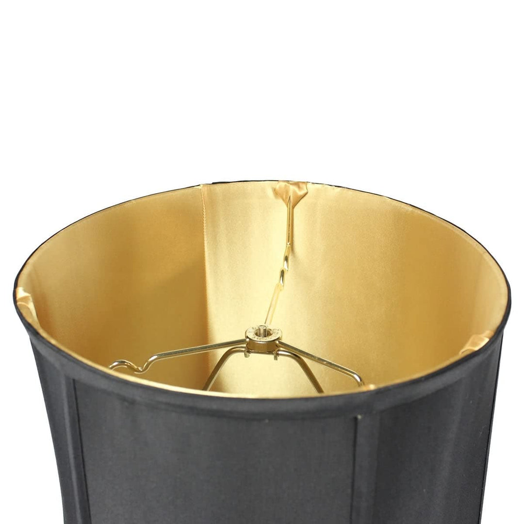 12x14x15 Black Fabric Drum Lamp Shade With Gold Liner Modern Contemporary - Diamond Home USA