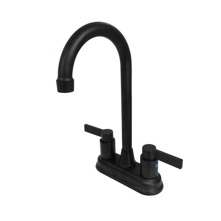 Kingston Brass KB8490NDL NuvoFusion 4-Inch Centerset Bar Faucet 4-3/4" in Matte Black