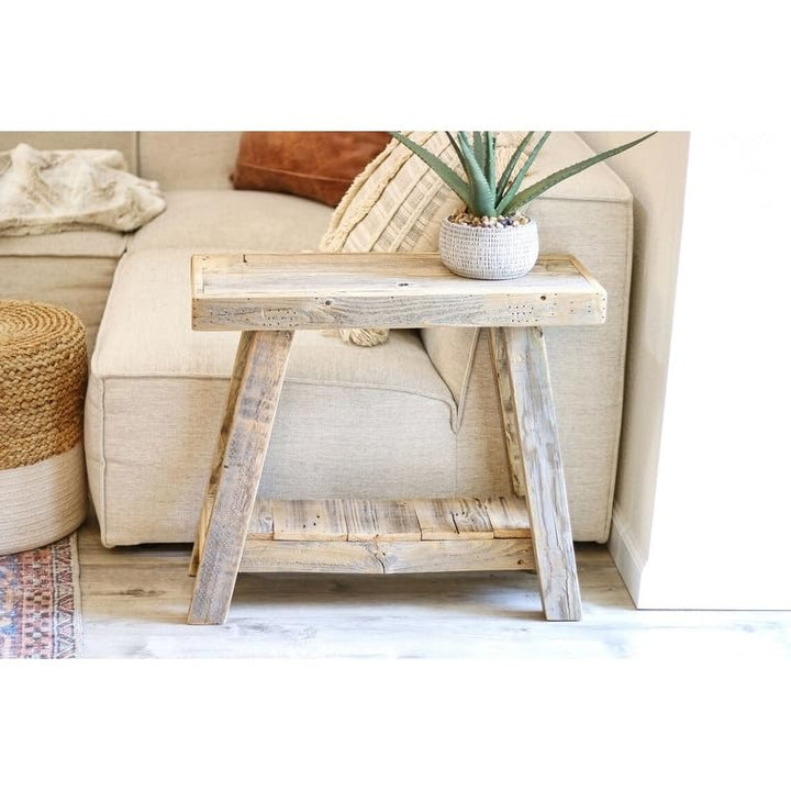 26x10x23 Aztec A Frame Side Table (Natural) Natural Farmhouse ectangular Wood