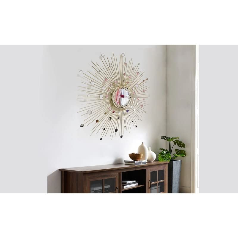 Sunburst Modern and Contemporary Accent Mirror Gold Handmade