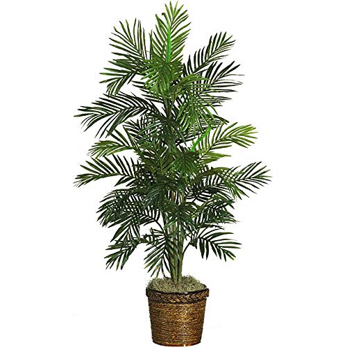 Green Areca Palm Tree Artificial s Tropical Indoor Palmtree in Wicker