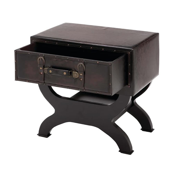 Urban Designs Imported Olde London Suitcase Accent and End Table Small Espresso