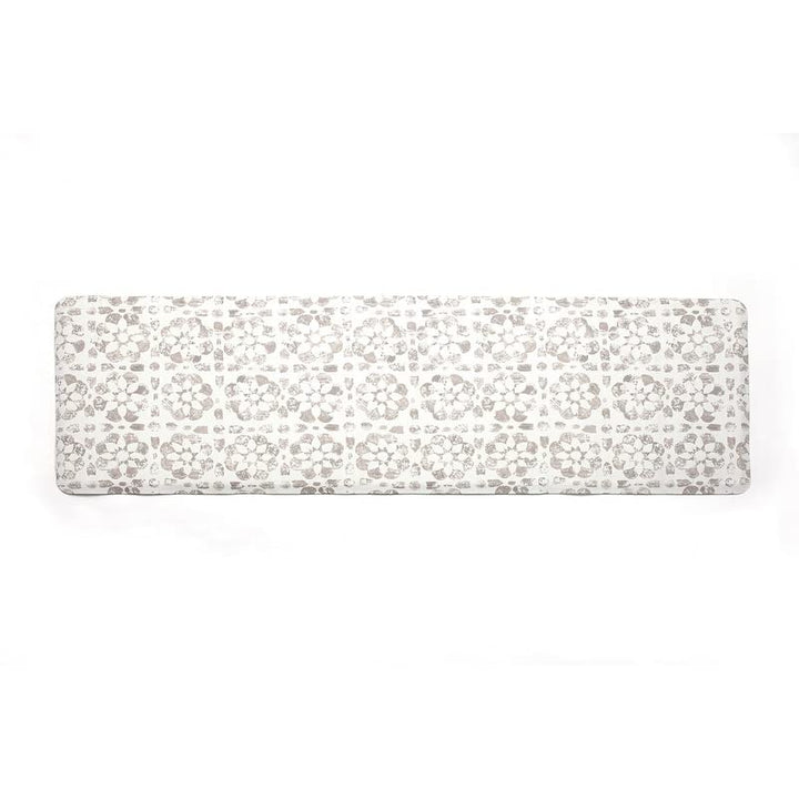 Anti-Fatigue Comfort Long Mat 20in X 60in Taupe Floral Botanical Bohemian