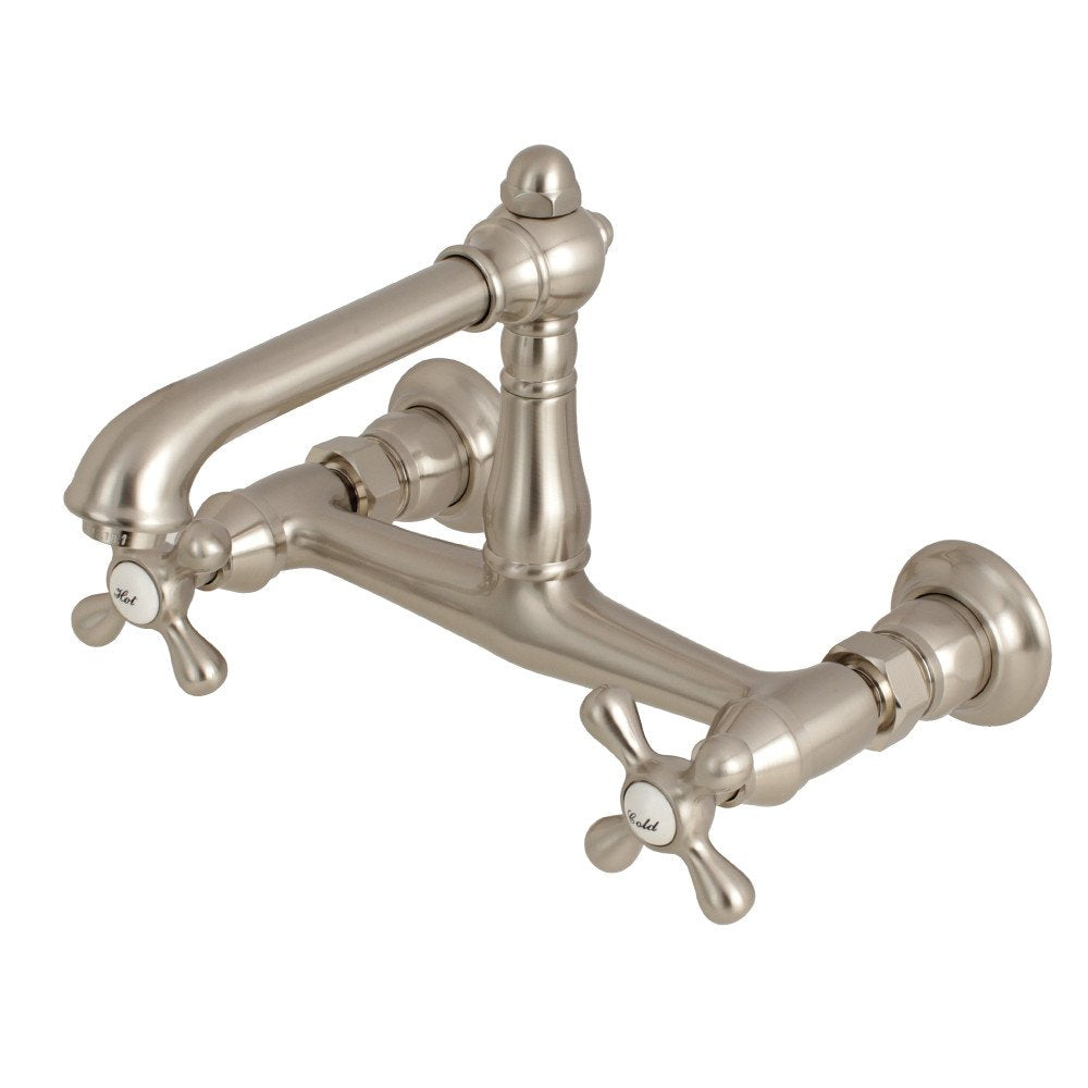 Kingston Brass KS7248AX English Country 8" Center Wall Mount Vessel Sink Brushed Nickel