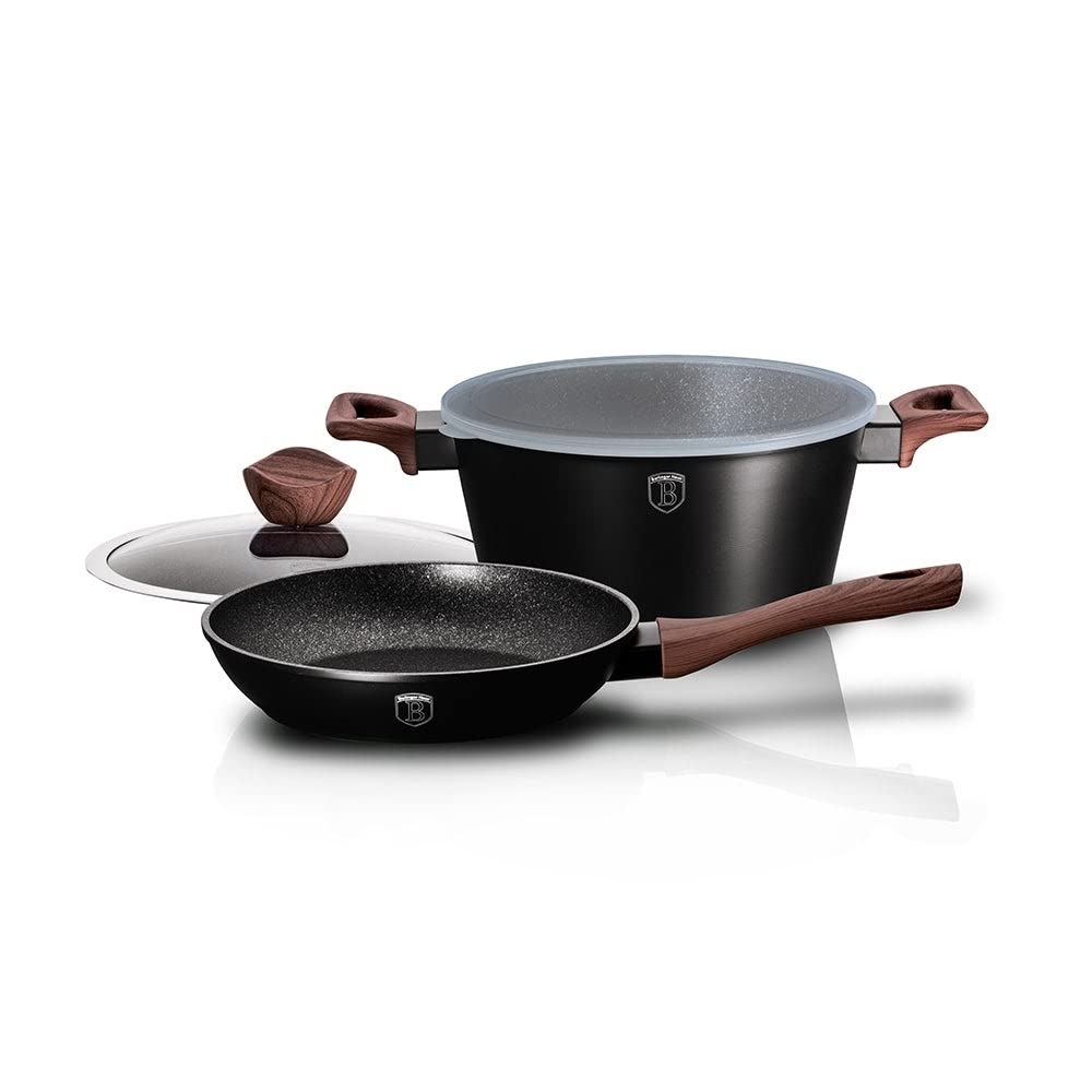 4-piece Cookware Set Rosewood Collection Black 4 Piece Non-stick Surface