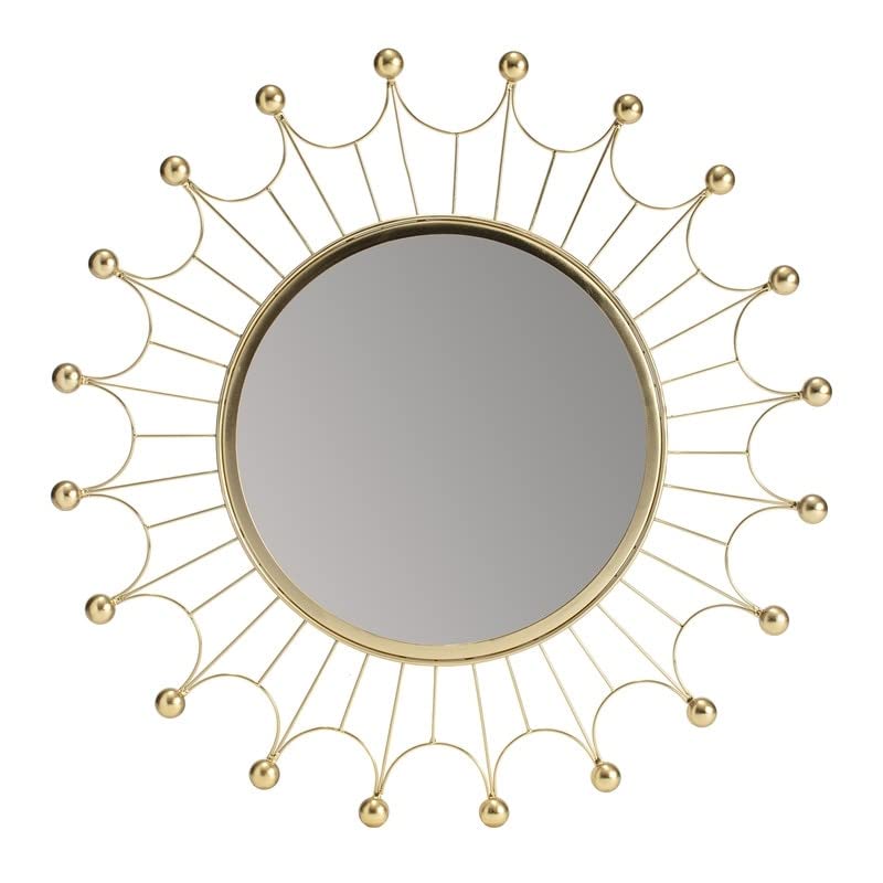 Gold Bulb Wall Mirror 25in X 1in Modern Contemporary