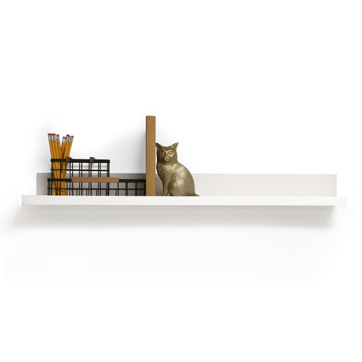 InPlace 72" W x 4.5" D x 3.5" H White Picture Ledge Shelf 9602058E 72 inches wide x 4.5 inches deep