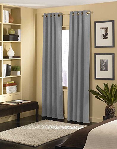 Curtainworks Cameron Grommet Curtain Panel 50 by 144" Pewter