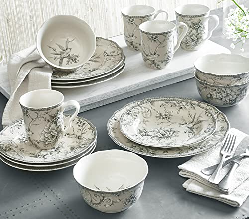 Adelaide 16-Piece Traditional Antique White Porcelain Dinnerware Set (Service