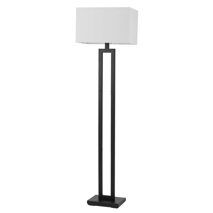 Globe Electric 67046 D'Alessio 58" Floor Lamp Matte Black White Linen Shade