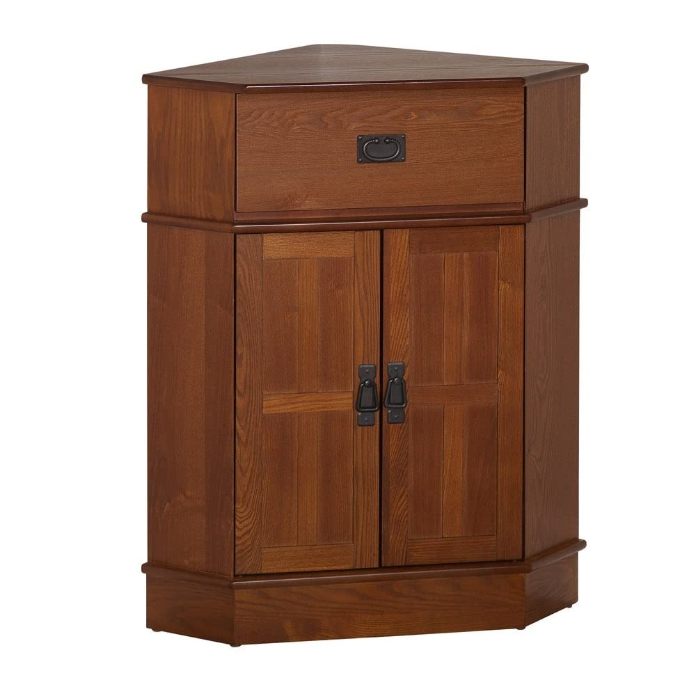 Mission Wood Corner Cabinet 34" h X 24" w 18" l Brown Oak Finish