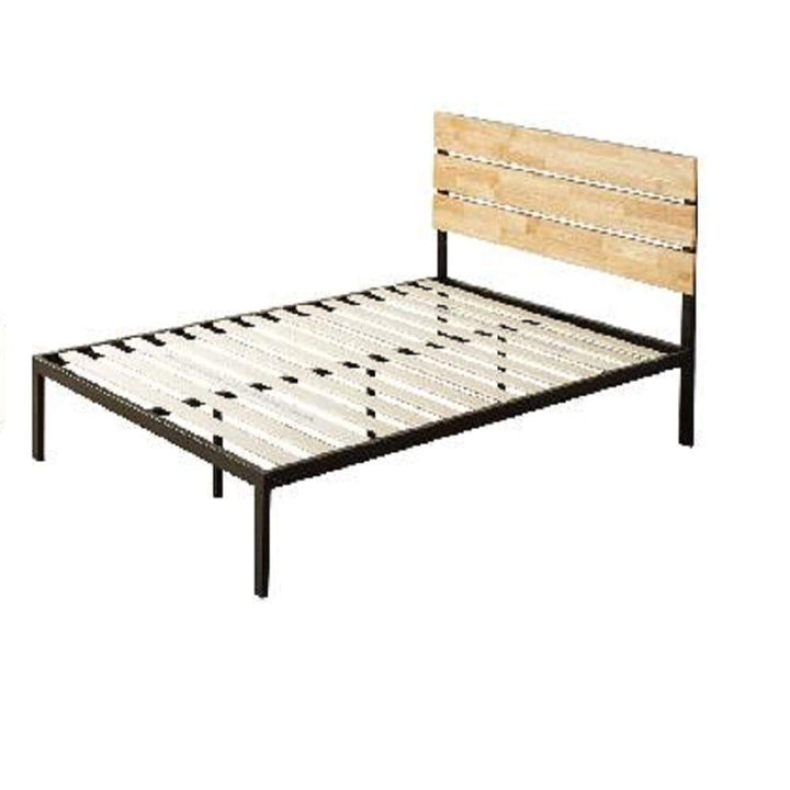 ZIUS Paul Metal and Bamboo Platform Bed Frame Wood Slat Support o Box Spring King