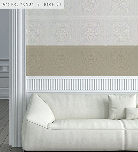 Comfort Isaac White Textured Paintable Peel-and-stick Wallpaper Roll