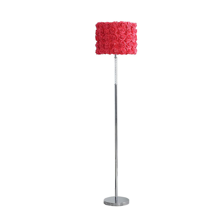 ORE International 63" in Red Roses in Bloom Acrylic/Metal Floor Lamp