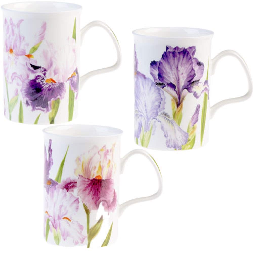 Roy Kirkham Iris Traditional Ceramic Lancaster Mugs in White (Set of 6)