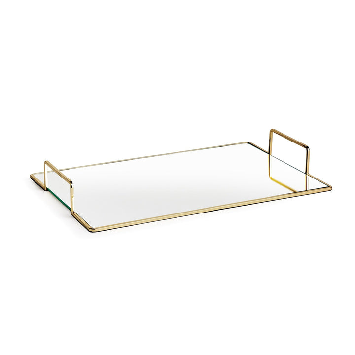 Decorative Tray Large 21"x13.25" Gold Glass Mirrored Finish